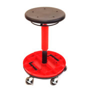300-Pound Capacity ShopSol 1010277 Mechanics Trolley Stool with Backrest and Removable Parts Tray 