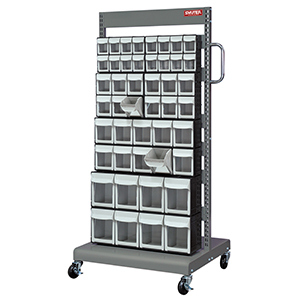 Mobile Cart 2-Sided Flip Out Part Storage Bins – 42 Compartment  (LDS#1010021~ MS-2M202)